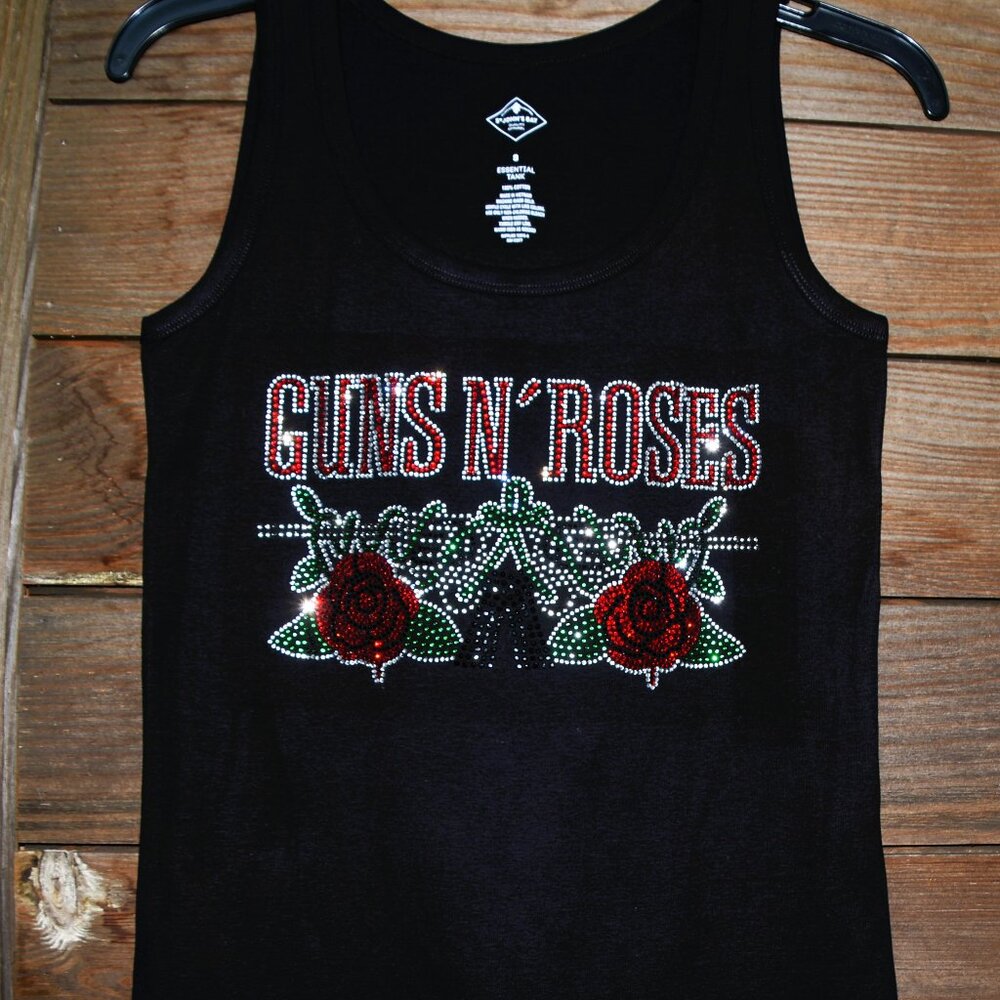 Guns N Roses   Rhinestone  bling sleeveless tank top  XS,S,M,L,XL,XXL,…
